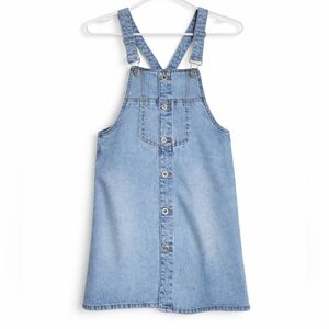 Zara Kids Light Wash Denim Button-front Overalls A-line Dress Casual Spring